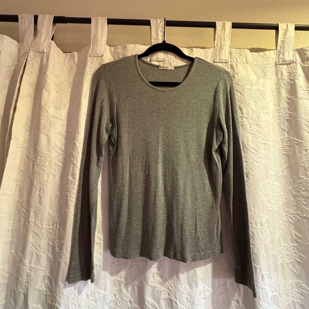 Marine Layer Grey Lexi Rib Sun-In Crew Long-Sleeve Tee
